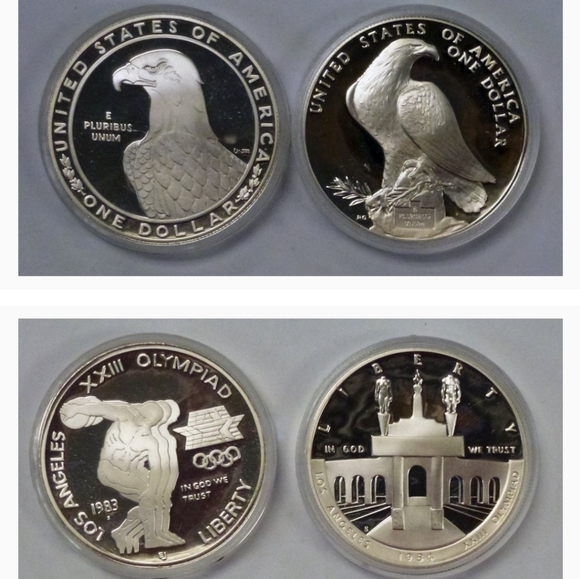 1983-84 Olympic Silver Dollar Proofs - Picture 1 of 6